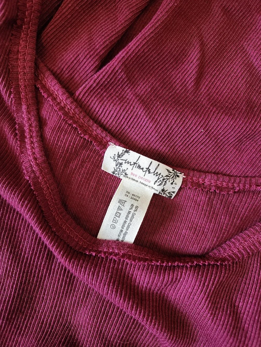 Intimately Free People Women’s Ribbed Tank Top - Wine S